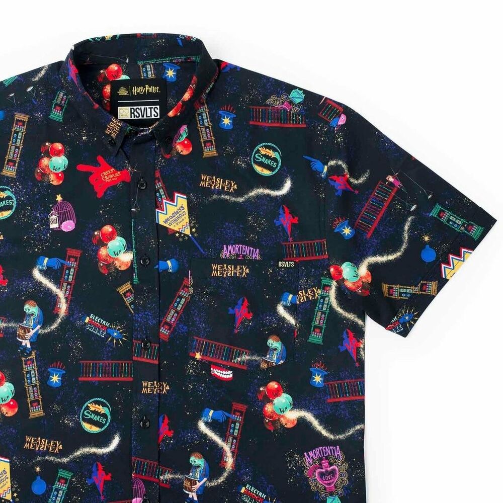 RSVLTS X Harry Potter Weasleys Wizard Wheezes Medium KUNUFLEX Button Shirt Black